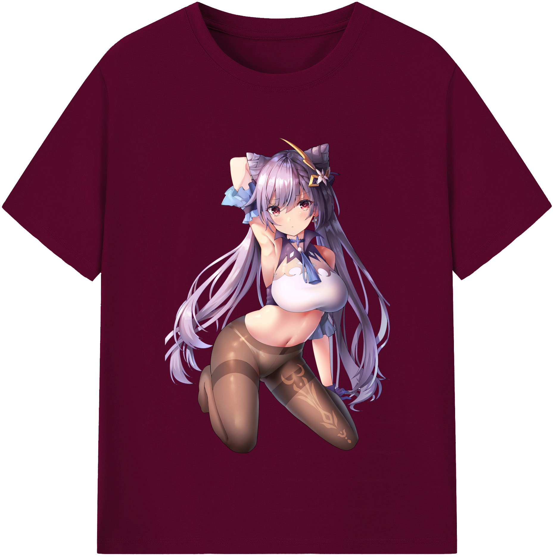 げんし神 刻晴 こくせい genshin Kokusei レディースカジュアルプリントTシャツ（綿100％）